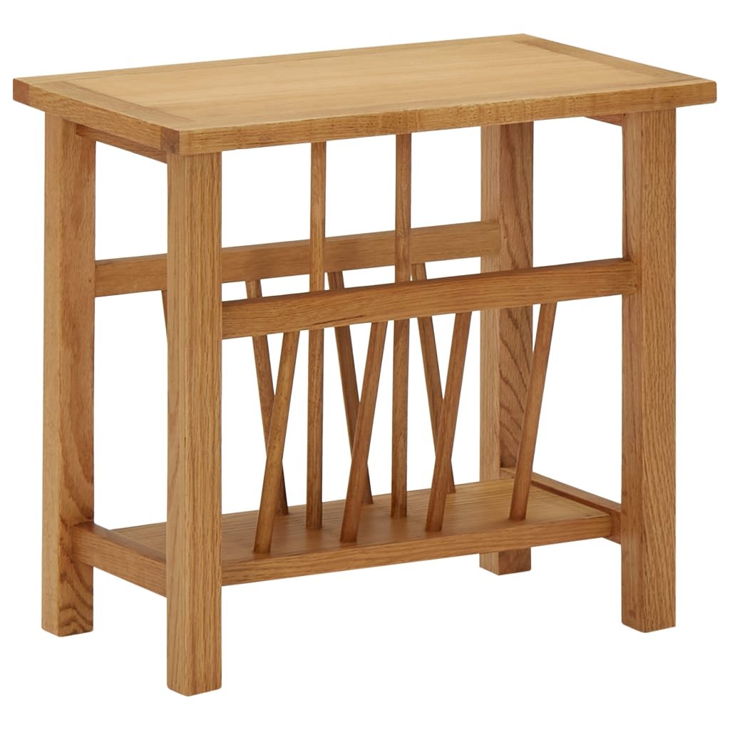 Stolik na gazety, 45x27x42 cm, lite drewno dębowe i MDF