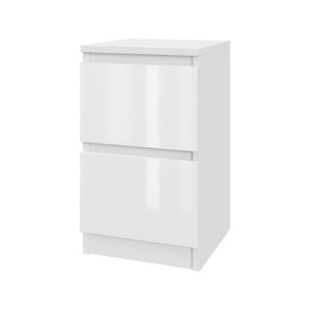 Stolik nocny AVEN 30 cm - biały lakier - 2 szuflady - sypialnia, pokój dziecięcy - Adams Group