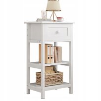 STOLIK NOCNY BOCZNY DREWNIANY Z SZUFLADĄ 2 PÓŁKAMI NOWOCZESNY LOFT 45 CM