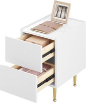 Stolik nocny z szufladami, stolik pomocniczy, biały H139