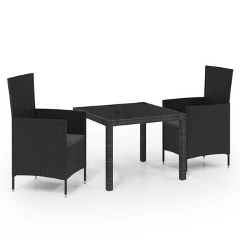 Stolik ogrodowy z krzesłami 90x90 czarne - Zakito Europe