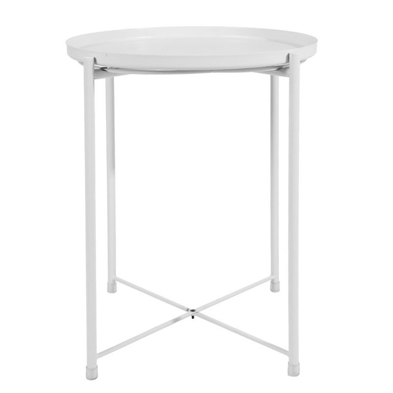 Zdjęcia - Stół kuchenny LOFT Stolik okrągły metalowy w stylu  - biały 