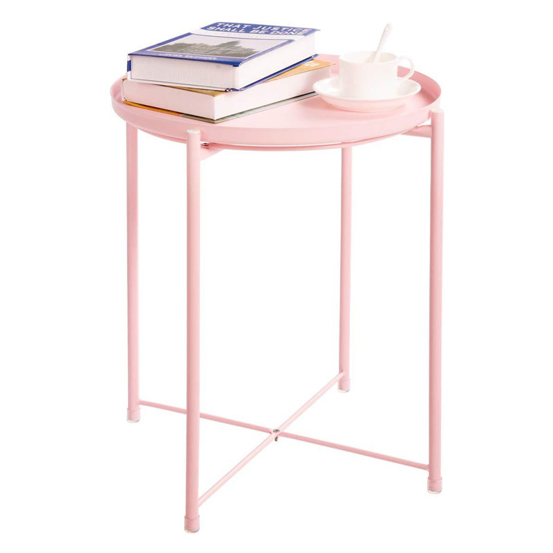Zdjęcia - Stół kuchenny LOFT Stolik okrągły metalowy w stylu  - różowy 