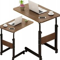 STOLIK POD LAPTOP NA KÓŁKACH MOBILNE BIURKO PRZYŁÓŻKOWE REGULOWANE LOFT