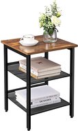 Stolik Pomocniczy Boczny Z Półkami Loft - songmics