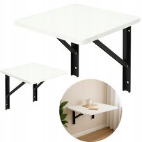 STOLIK ŚCIENNY SKŁADANY BIAŁY BIURKO 50x50x1,8 cm LAMINOWANY PÓŁKA KWADRAT