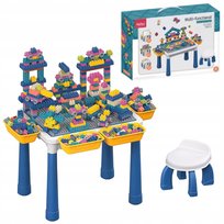 STOLIK Z KLOCKAMI TABLICA PISAK DWUSTRONNA ZESTAW KLOCKI KRZESŁO 3W1