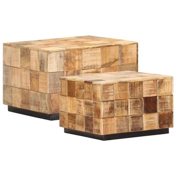 Stoliki kawowe, 2 szt., w formie bloków, surowe drewno mango - vidaXL