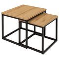 Stoliki kawowe  2w1 kwadratowy stolik kawowy dąb loft industrial sk101 - Kontrasto