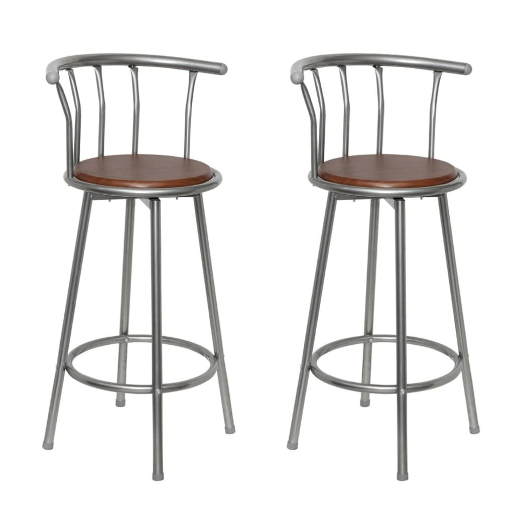Zdjęcia - Krzesło Stołki barowe MDF/stal, brązowe, 40x40x99 cm, 2 sz / AAALOE
