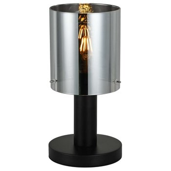 Stołowa LAMPA stojąca SARDO TB-5581-1-BK+SG Italux loftowa LAMPKA biurkowa szklana tuba skandynawska przydymiona czarna - ITALUX
