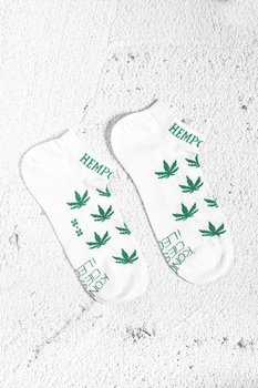 Stopki W Liście Konopi Białe, Rozmiar 42-44 - Hemp Center