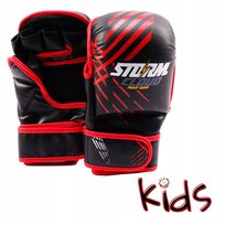 StormCloud Rękawice MMA dla dzieci Lynx Czarno/Czerwone Junior L