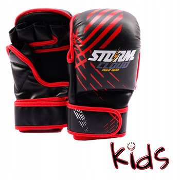 StormCloud Rękawice MMA dla dzieci Lynx Czarno/Czerwone Junior L - Storm Cloud