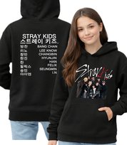 STRAY KIDS K-POP DWUSTRONNA BLUZA Z KAPTUREM CIEPŁA XS CZARNY JHK
