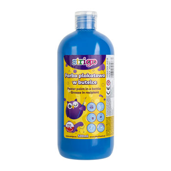 Strigo, Farba plakatowa w butelce, 500 ml, Niebieska - Strigo
