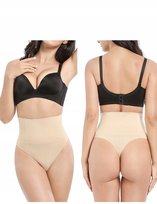 Stringi Majtki Beżowe Wyszczuplające Korygujące Modelujące Wysokim Stanem 2XL MAWE