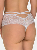 Stringi z ozdobnymi paskami biały L