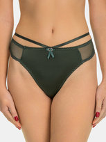 Stringi z ozdobnymi paskami L zielony