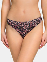 Stringi ze wzorem brązowy L