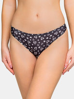 Stringi ze wzorem czarny S