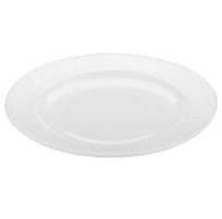 STRIPE Talerz deserowy 17,6cm biały ryflowany szkło opalowe