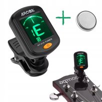 STROIK TUNER AROMA TSA-01A + BATERIA gitara bas skrzypce ukulele kalimba...