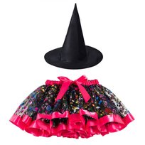 STRÓJ CZAROWNICY WIEDŹMY SPÓDNICA TUTU KAPELUSZ BABA JAGA KOSTIUM 104 128