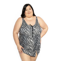 Strój damski druk zebra czarny 8XL Spin
