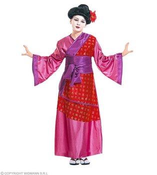 Strój dla dzieci, geisha, różowy, rozmiar 128 - Widmann