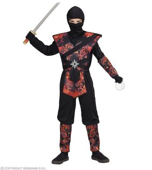 Strój dla dzieci, płonący ninja, rozmiar 158 - Widmann