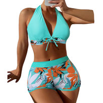 Strój Kąpielowy Bikini Spodenki Dwuczęściowy Kostium Wysoki Stan Wiązanie M