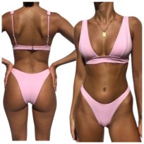 Strój kąpielowy dwuczęściowy bikini brazylijskie różowe kostium L Sapphire