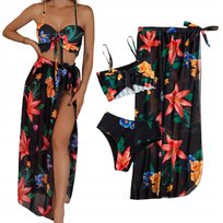 Strój Kąpielowy Dwuczęściowy Pareo Bikini Wysoki Stan Modelujący Damski S Inna marka