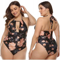 Strój kąpielowy jednoczęściowy czarny boho modelujący wyszczuplający XXL Inna marka