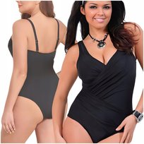 Strój Kąpielowy Jednoczęściowy, Seksowny Czarny Z Marszczeniami Plus Size, Rozmiar XXL Inna marka