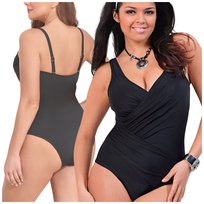 Strój Kąpielowy Jednoczęściowy, Wyszczuplający Z Marszczeniami Plus Size, Rozmiar L Sapphire
