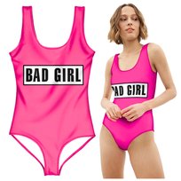 Strój kąpielowy monokini jednoczęściowy neonowy pink odkryte plecy M Sapphire