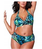 Strój Kąpielowy Wysoki Stan Plus Size Liście 3Xl Inna marka