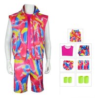 Strój Ken Lata 80 różowy męski-L