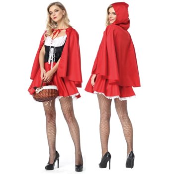 Strój Kostium Czerwony Kapturek Sukienka Cosplay Dla Dorosłych L 164/170 Cm - Hopki