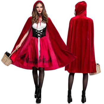 Strój Kostium Czerwony Kapturek Sukienka Cosplay Dla Dorosłych M/L 164/170 Cm - Hopki