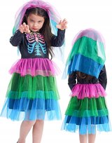 STRÓJ KOSTIUM PRZEBRANIE HALLOWEEN KOLOROWY SZKIELET KARNAWAŁ BAL 98-104cm
