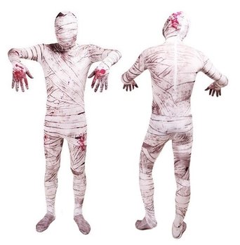 Strój Kostium Przebranie Mumia Zombie Upiór Halloween 158/164 S/M - Hopki