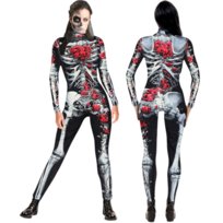 STRÓJ KOSTIUM PRZEBRANIE SZKIELETORKA KOŚCIOTRUP COCO ZOMBIE RÓŻE LA CATRINA HALLOWEEN COSPLAY XS S 158 164