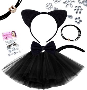 Strój KOT przebranie KOTEK ZESTAW OZDÓB kryształki - del-sol