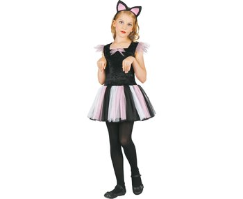 Strój kotki, czarno-różowy, rozmiar 130/140 cm - Inna marka
