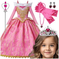 Strój Księżniczka Aurora Kopciuszek Królewna Sukienka Bal - 122-128