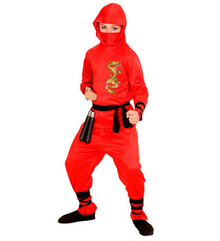 Strój Ninja Czerwony-164 - Widmann