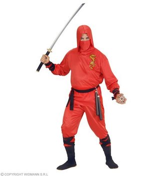 Strój ninja czerwony max, rozmiar m